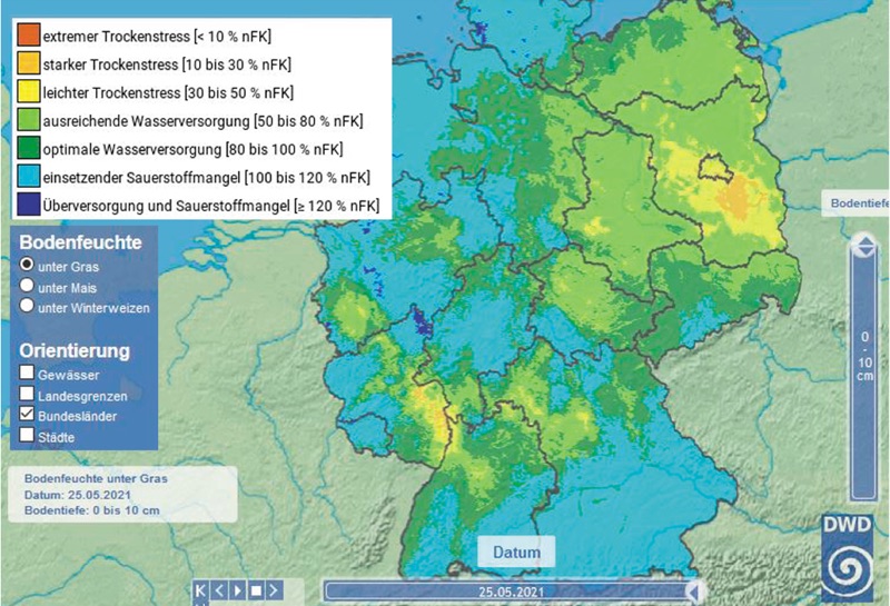 Nachrichten Und Aktuelles Wetterdienst Bietet Kostenfreien Bodenfeuchteviewer